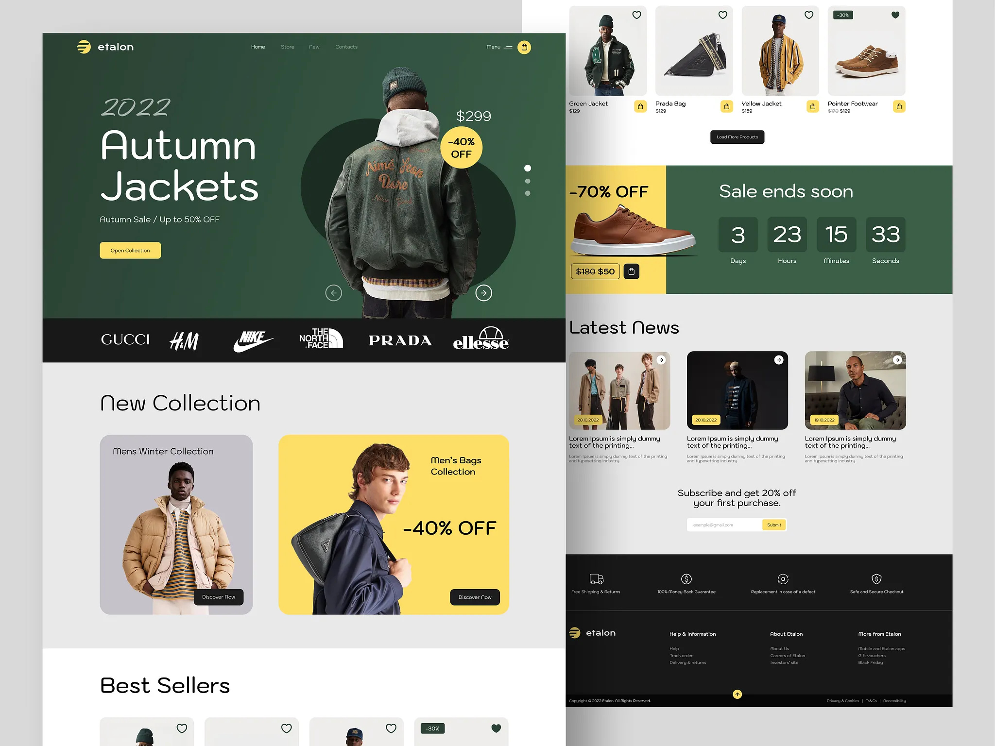 Mens clothing ecommerce store