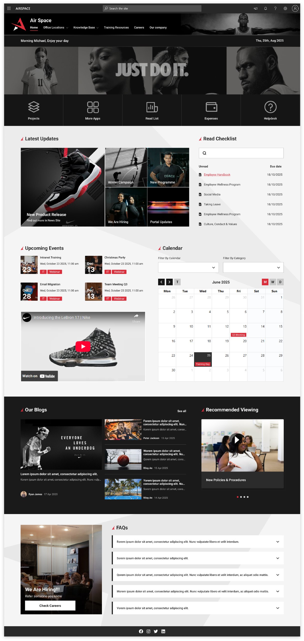 Corporate intranet design