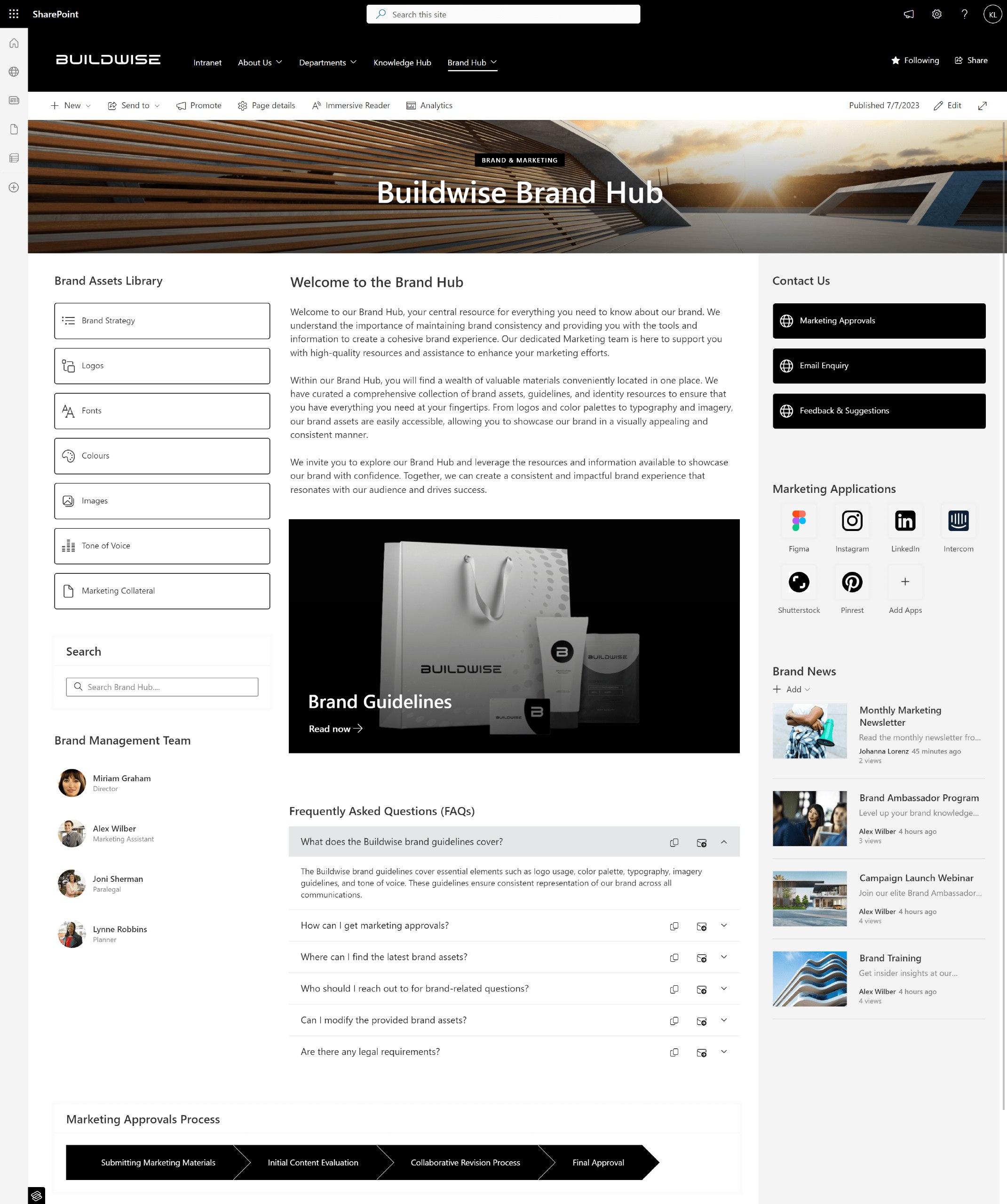 SharePoint corporate intranet