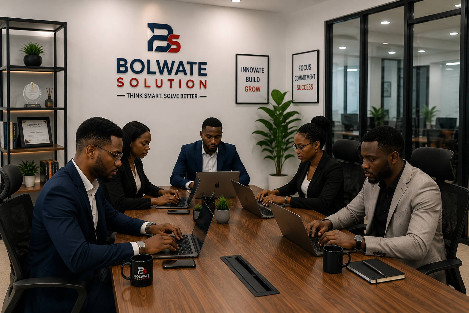 Bolwate Solution team working together in the office